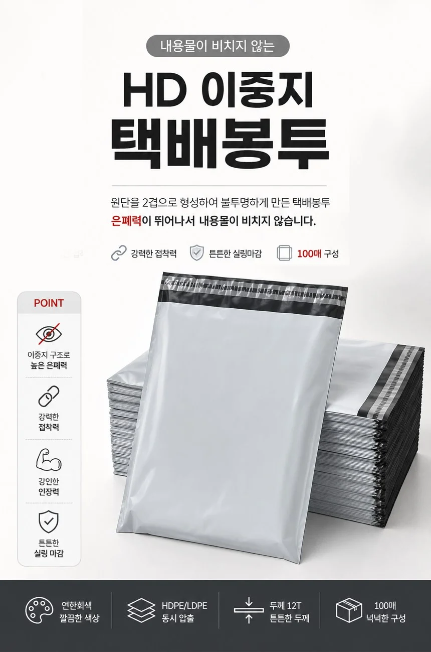 택배봉투 쇼핑몰 택배 포장 비닐봉투 25x35x100매 소형 상세1