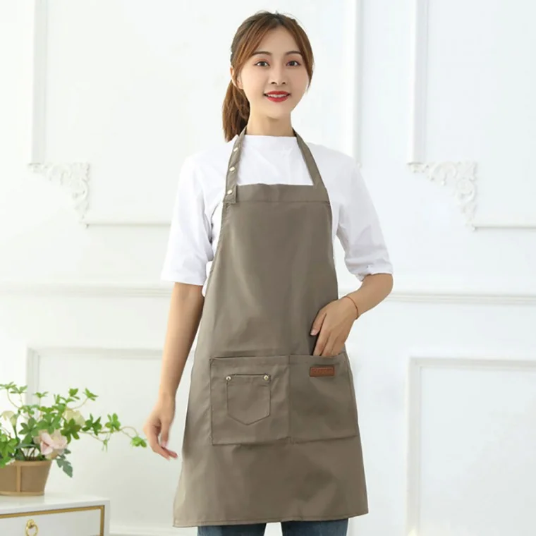 트리공방 모던 캔버스 앞치마 생활방수 카페앞치마(브라운)