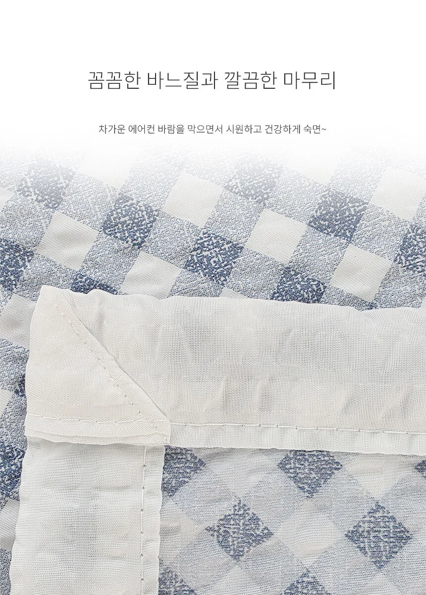 화이트 라인 시어서커 여름 싱글 홑이불 상세3