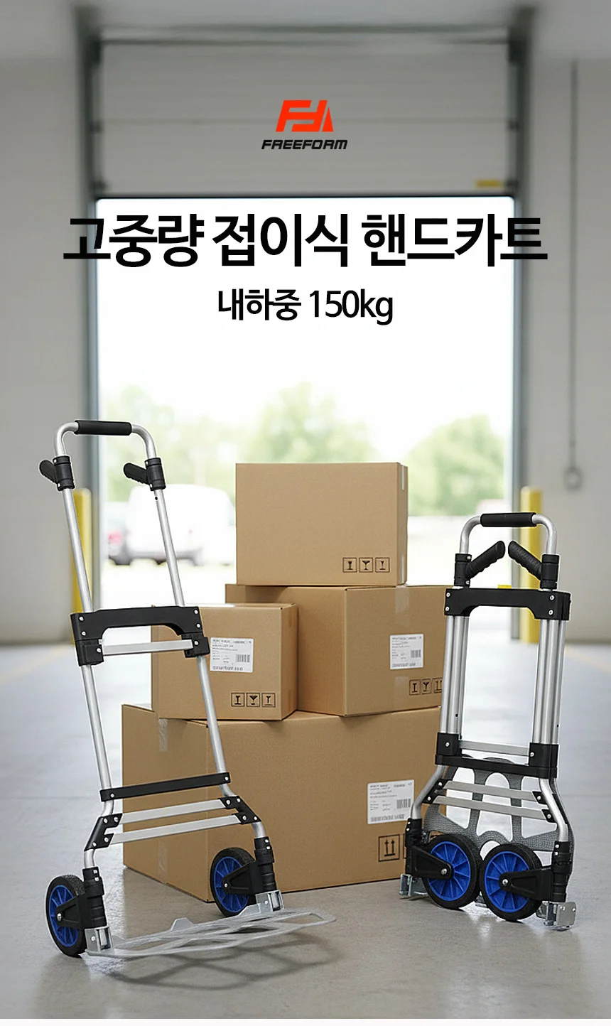 고중량 접이식 캠핑 마트 쇼핑 장바구니 캐리어 핸드카트 상세1