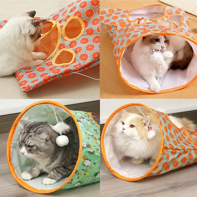 고양이 터널 주머니 포켓 파우치 장난감 미로 하우스 놀이터