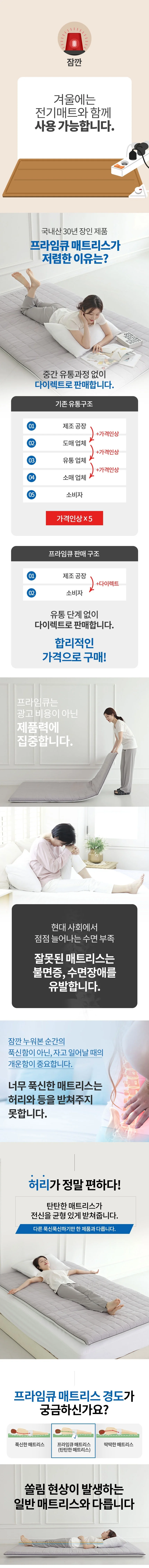 탄탄한 3단 접이식 요매트 싱글 침대 토퍼 매트리스 상세4