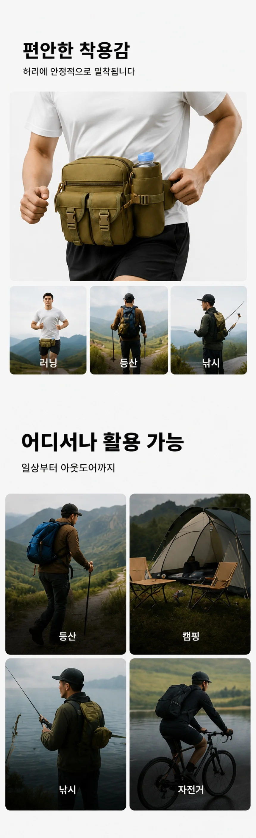 작업용 등산 허리가방 힙색 못주머니 작업허리띠 상세3