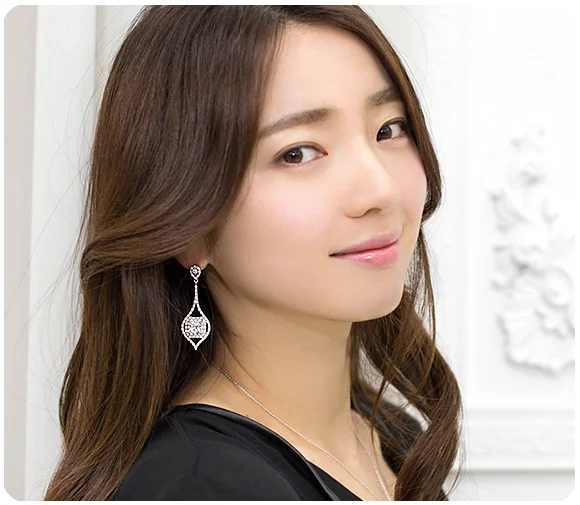 스퀘어 큐빅 롱드롭 실버 귀걸이 악세사리 상세4