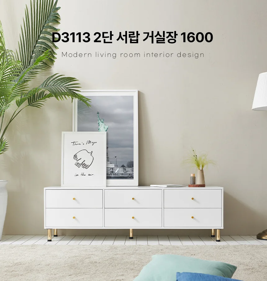 디포랙 2단 서랍 거실장 1600 D3113 상세1