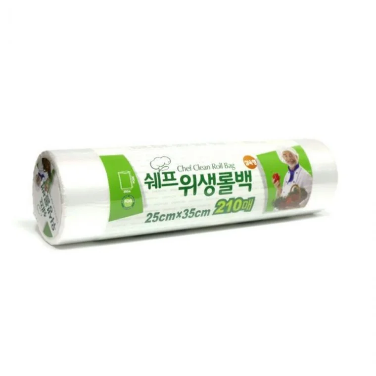 쉐프 롤백 210매 25x35cm 위생 다용도 식품보관 냉동포장 롤형 비닐백