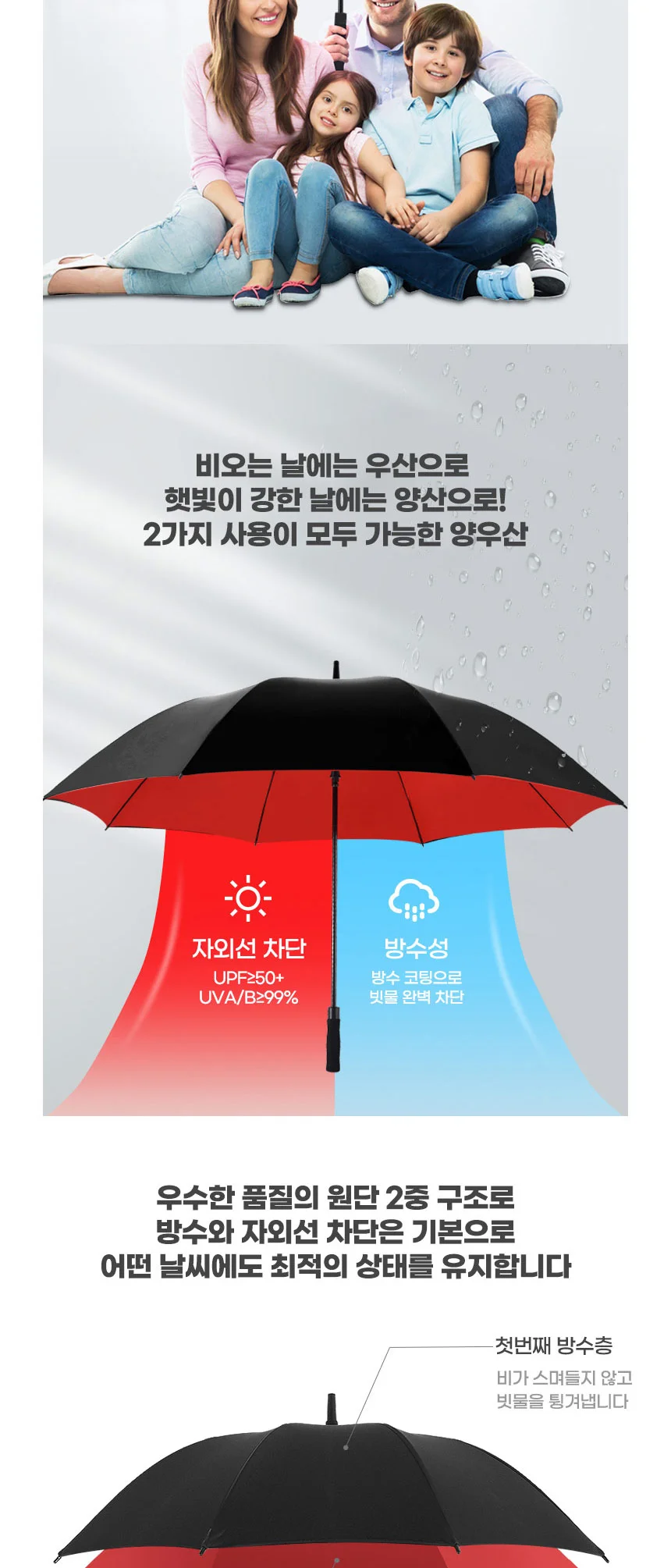 장우산 골프 의전용 초대형 큰 고급 튼튼한 양우산 상세3