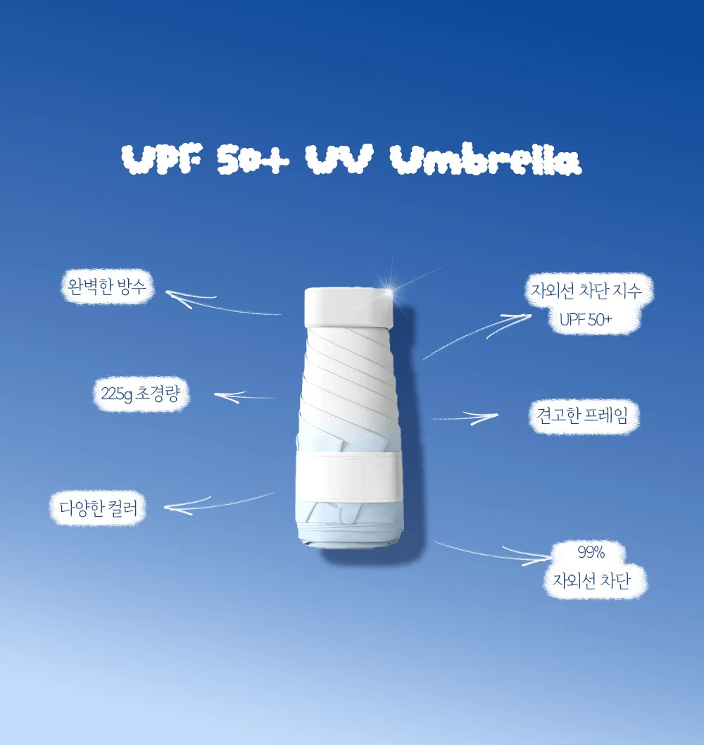 그라데이션 UPF 50+ 초경량 미니 암막 우산 상세5
