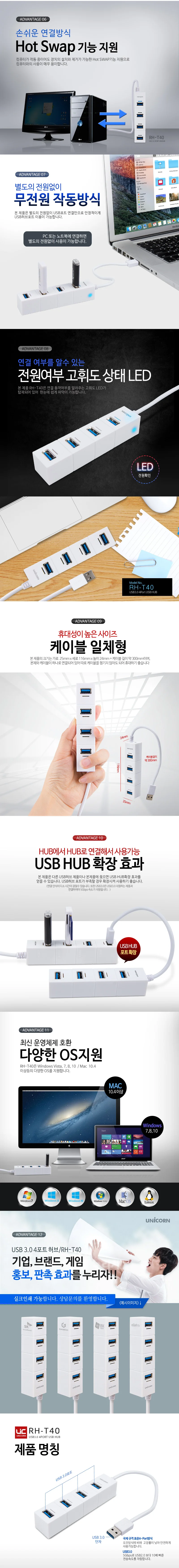 usb 3.0 허브 4 포트 usb 허브 고속 멀티 무전원 확장 데스크탑 노트북 상세3