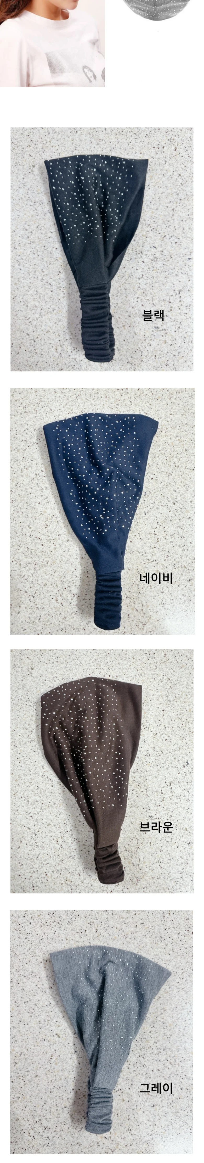 중년 여성 비니 조리 면 두건 주방 넓은 헤어밴드 반다나 상세3