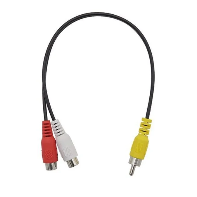 RCA 젠더 Y형(M Fx2) 25cm - RCA(M) 2 RCA(F) 케이블