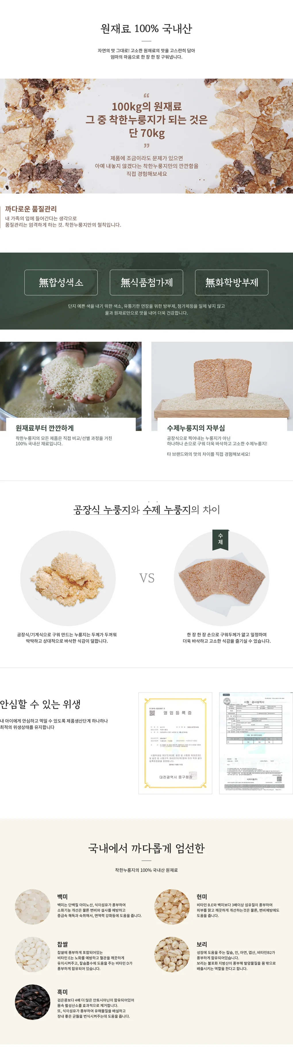 누룽지 백미 1BOX(60gx10봉) 간편식 60gx10봉 냉장밥 상세1