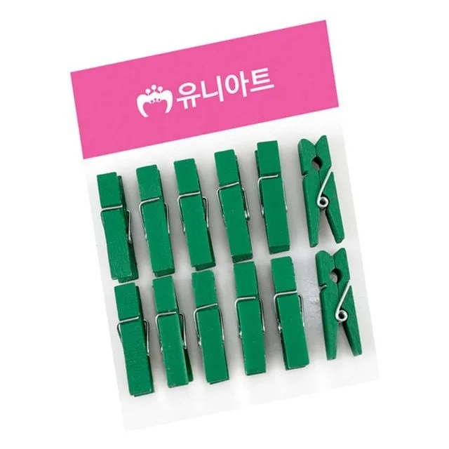 1200 나무집게 (중 우드클립 사진나무집게 현관문사진꾸미기