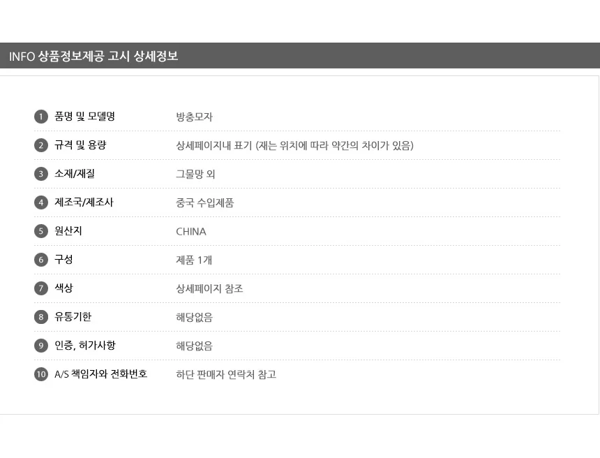방충모자 사파리모자 꿀벌모자 예초기안전모 방충복 모기장옷 상세10