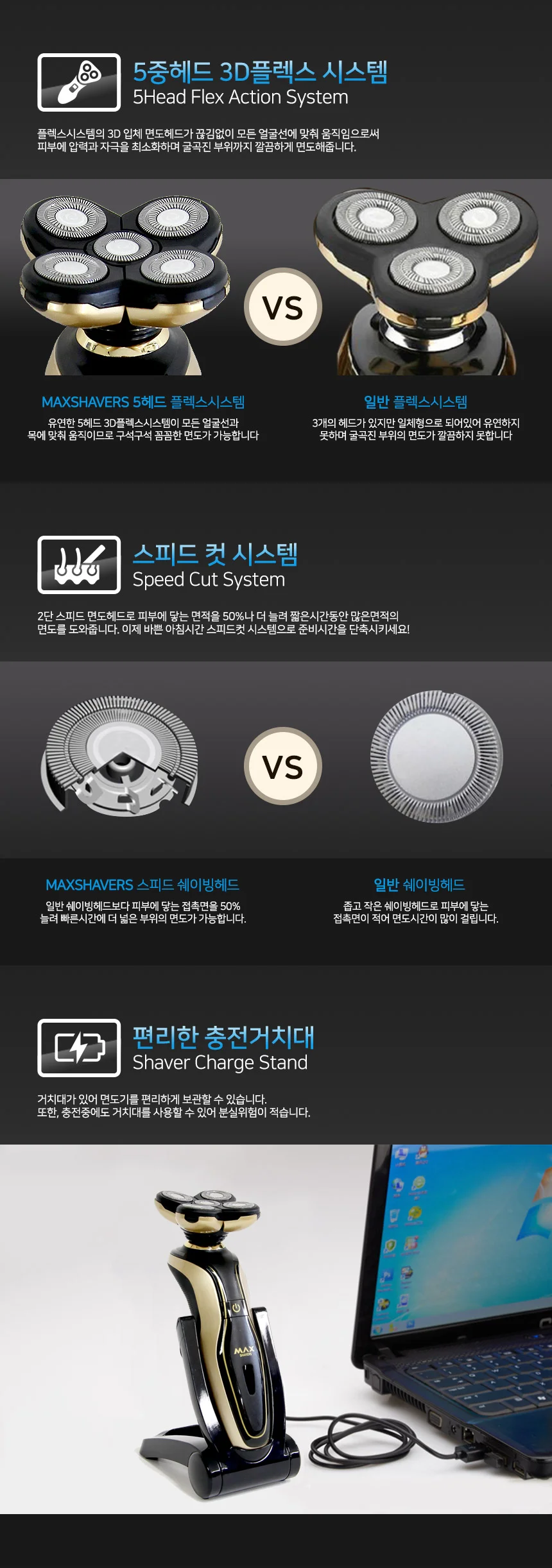 5중날 전기면도기 수염관리 수염면도기 상세3
