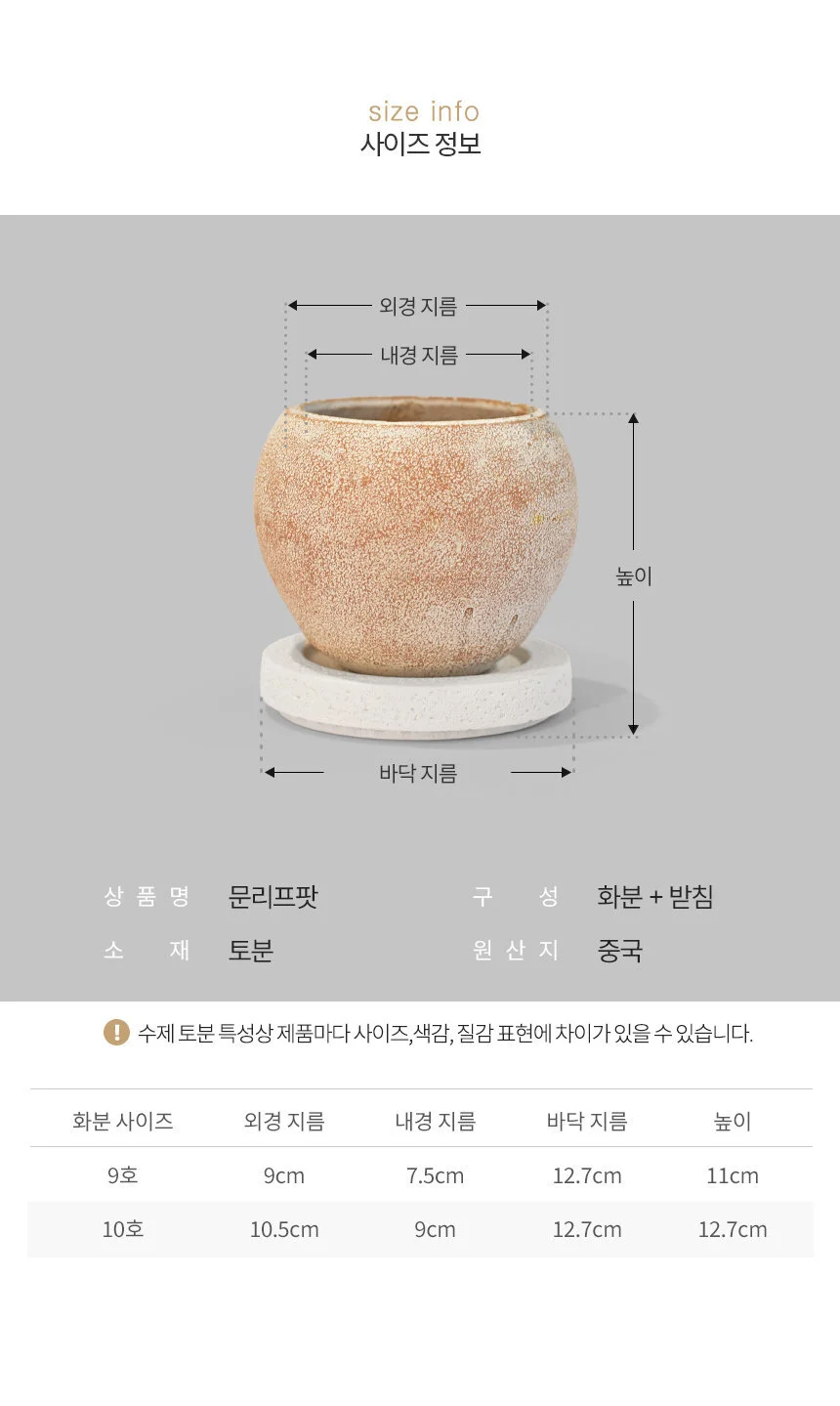 빈티지토분 문리프팟 받침세트 상세3
