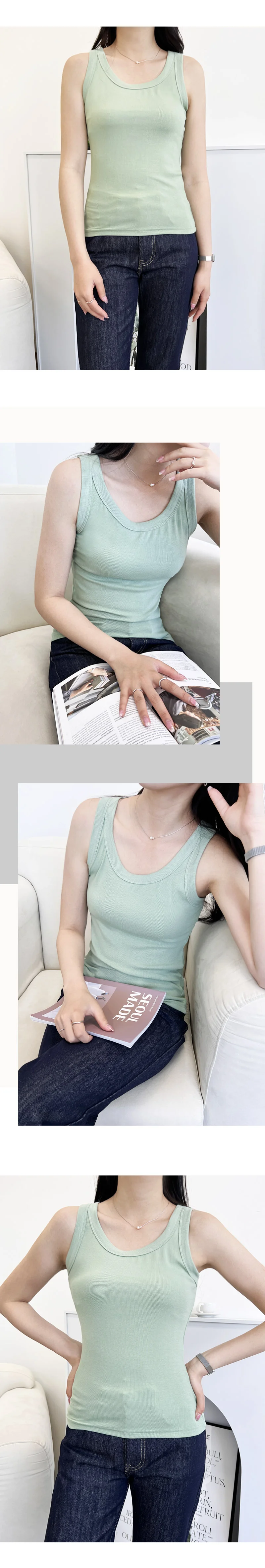 GPP F228 여자부드러운면골지나시탱크탑 상세2
