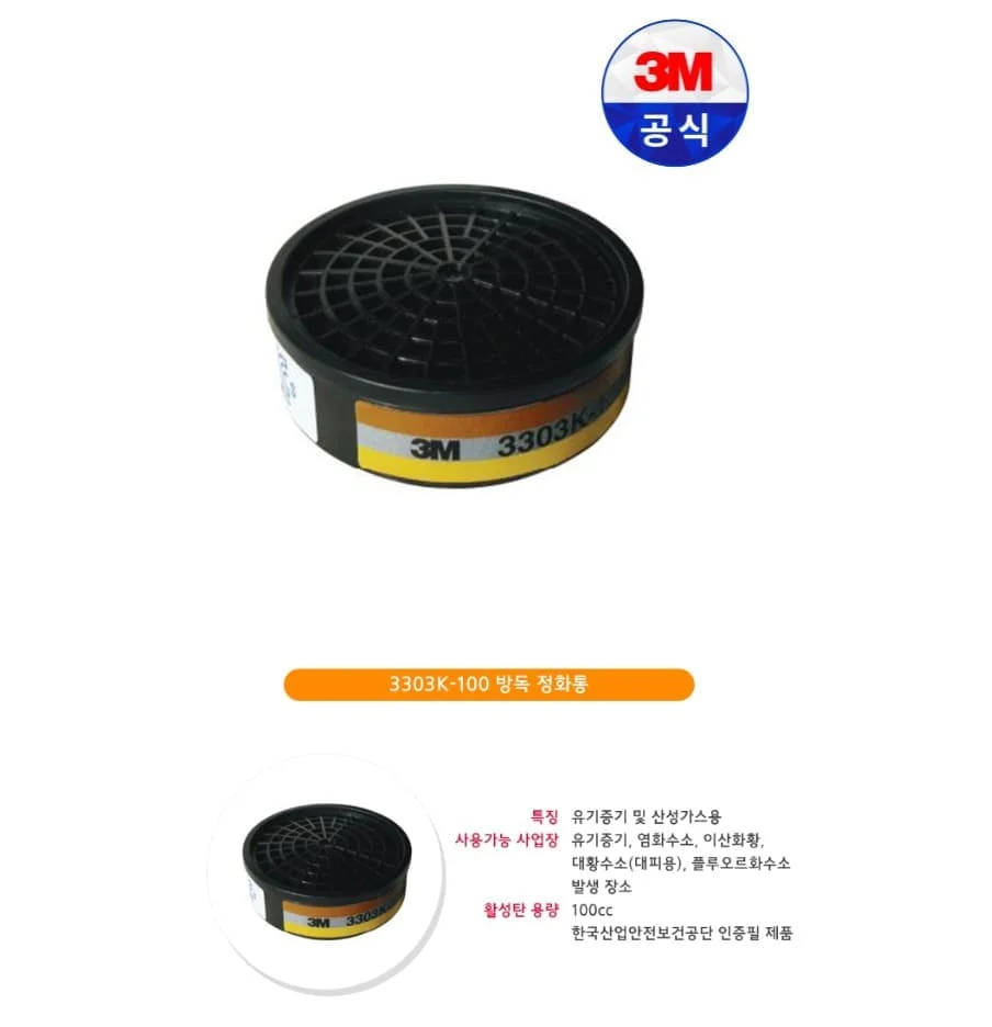 3M 방독 마스크 정화통 3303K 전용 정화통 1p 상세2