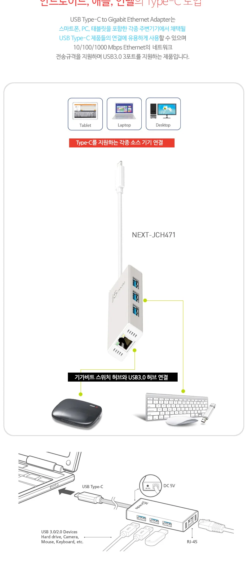 c 타입 멀티 c 타입 usb 멀티포트 이더넷 3.0 맥북 네트워크 어댑터 컴퓨터 젠더 비트 변환 상세4