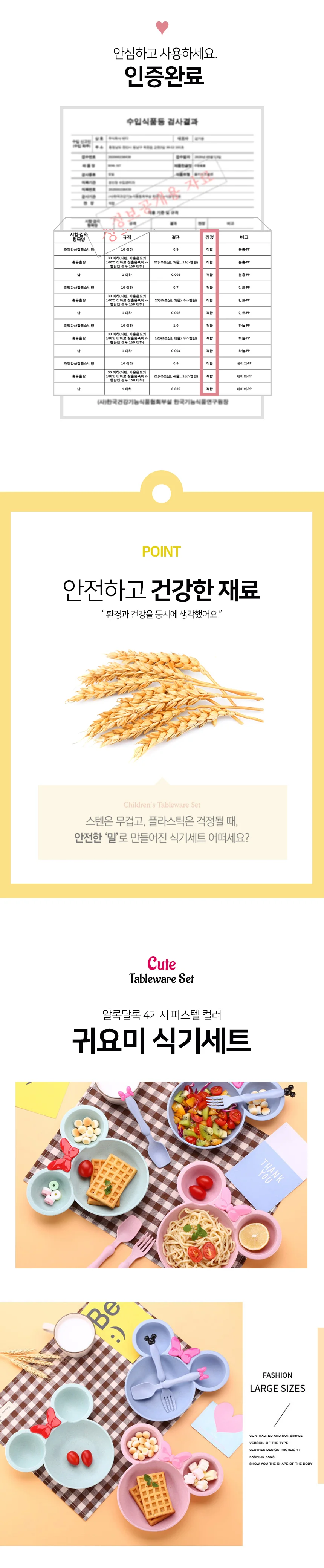 어린이 유아 귀요미 캐릭터 식기 식판 이유식 준비물 상세2