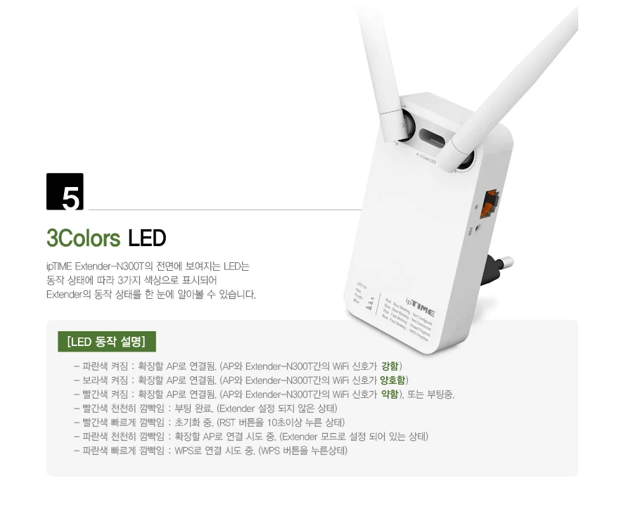아이피타임 와이파이확장기 Extender N300T 무선 AP 증폭기 상세4