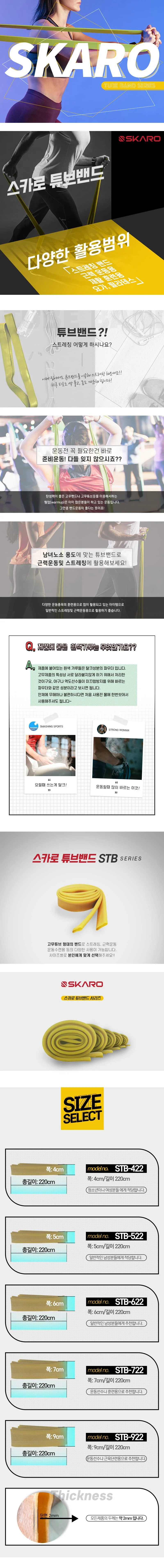 튜빙밴드 풀업 근력 헬스 밴드 스트레칭 고무줄 4X220 상세2