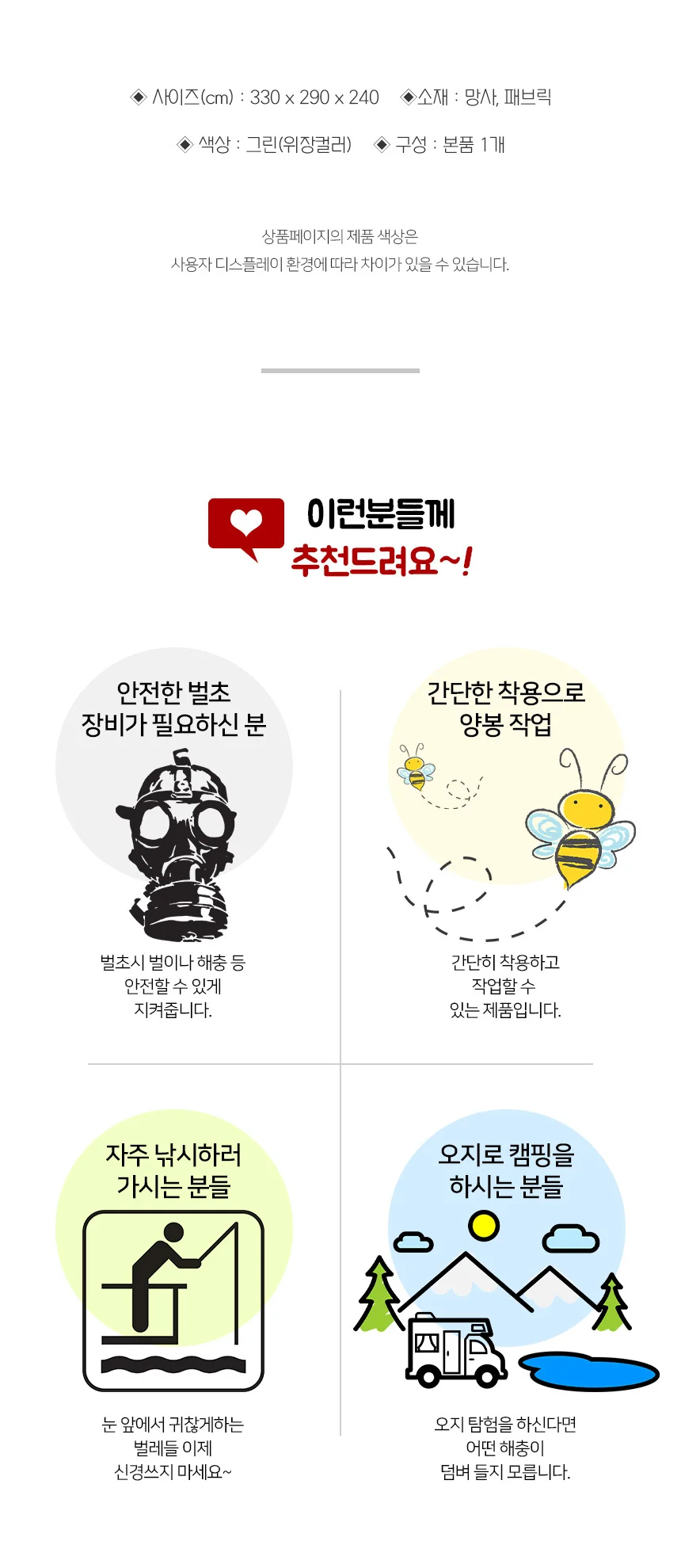벌레방지모자 그린 방충모자 벌초모자 벌초망 벌초용품 날파리모자 상세4