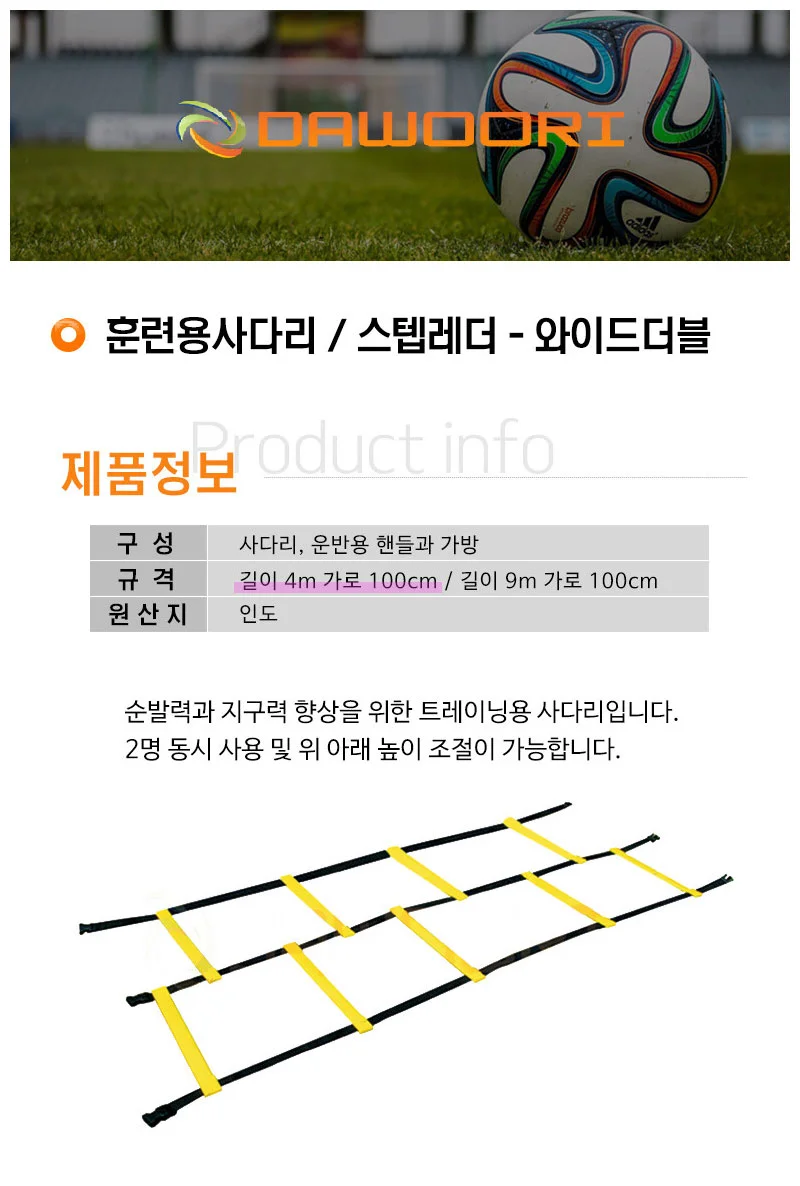 다우리 스텝 레더 축구 체육 트레이닝 훈련 사다리 4M 상세2
