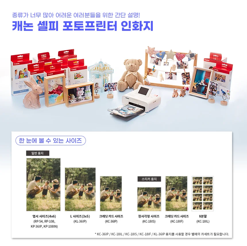 캐논 셀피 전용부품 포토 프린터 인화지 카세트 세트 상세1
