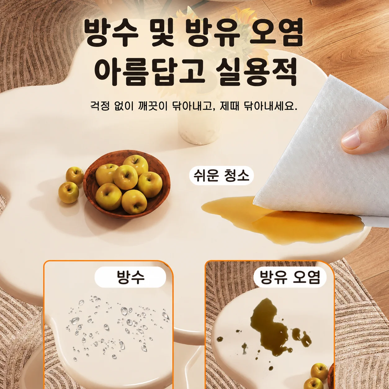 플라워형 2단 사이드 테이블 거실 소파 침대 옆 수납 협탁 미니 티테이블 상세3