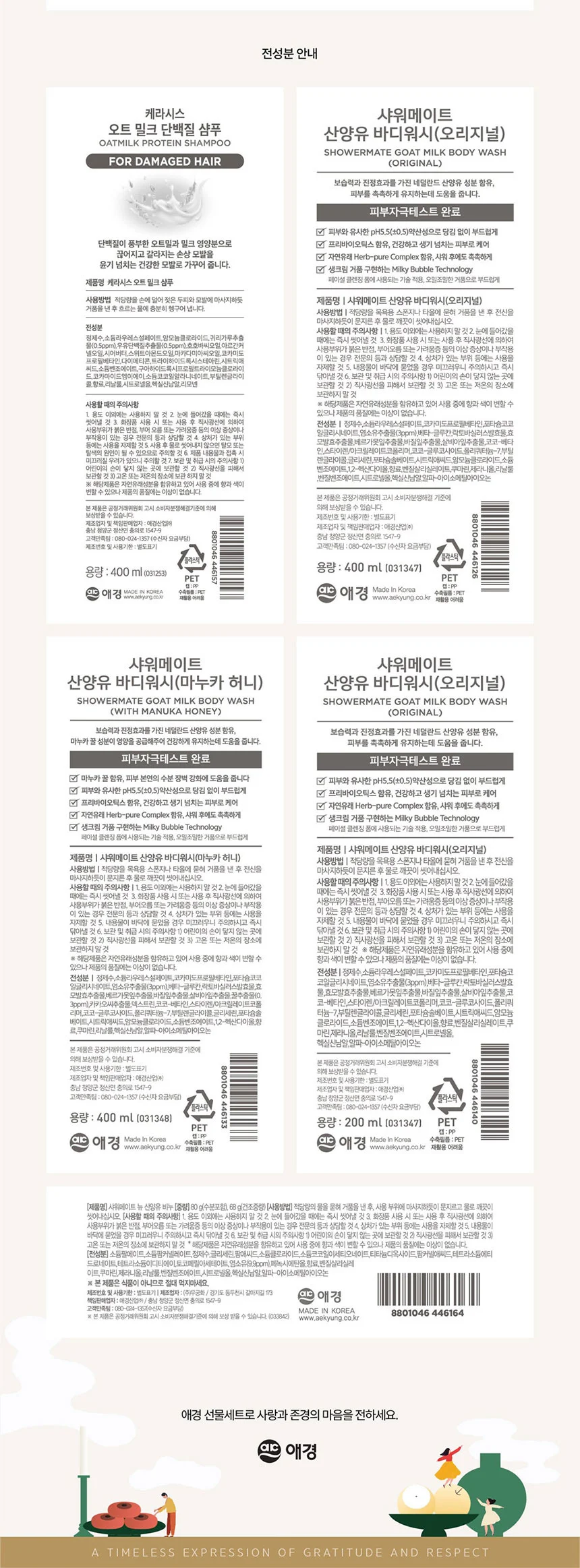 애경 산양휴 25호 3개입 샴푸 바디워시 비누 선물세트 상세4