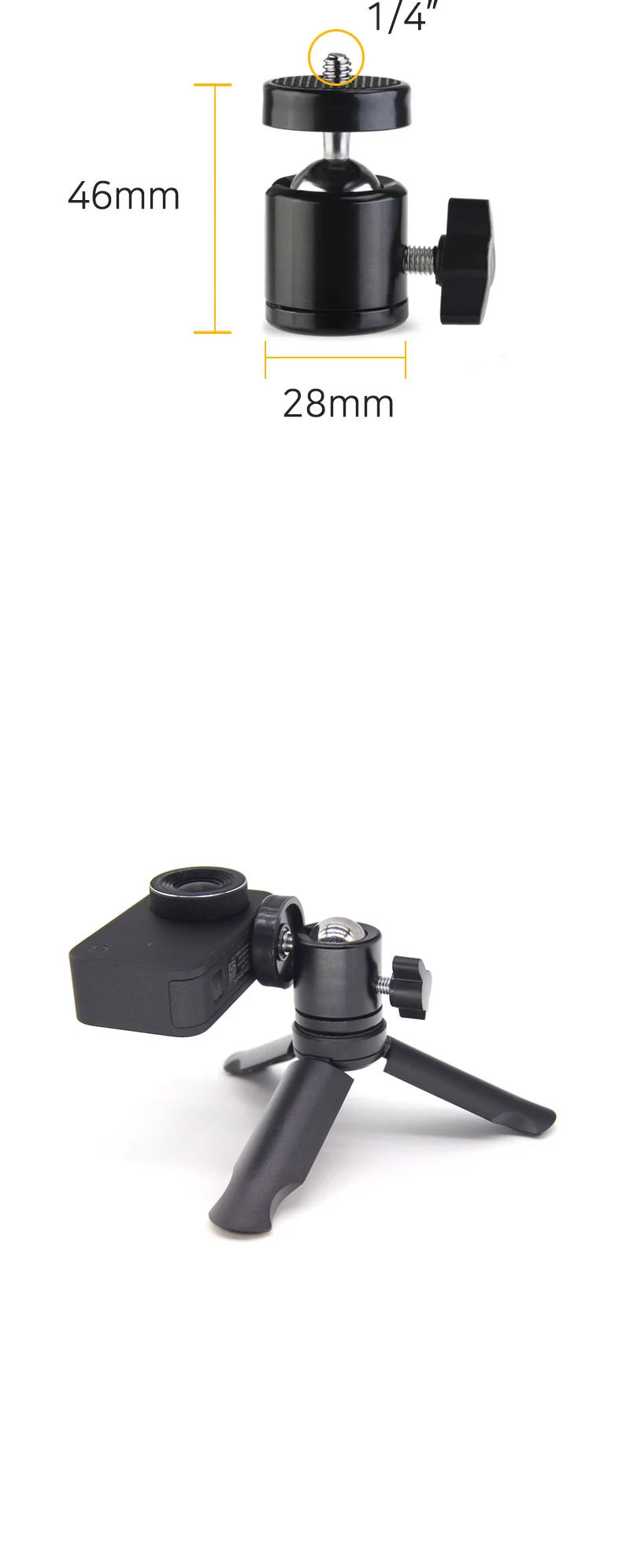 카메라 LED 조명 삼각대 1 4 3 8 변환 볼헤드 마운트 상세5