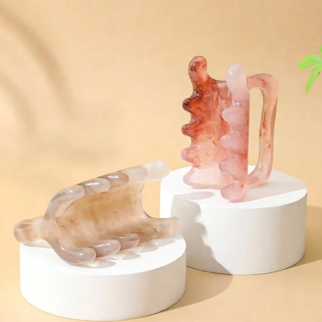 경락 두피 얼굴 전신 승모근 림프 손잡이 괄사 마사지기 (개별OPP)