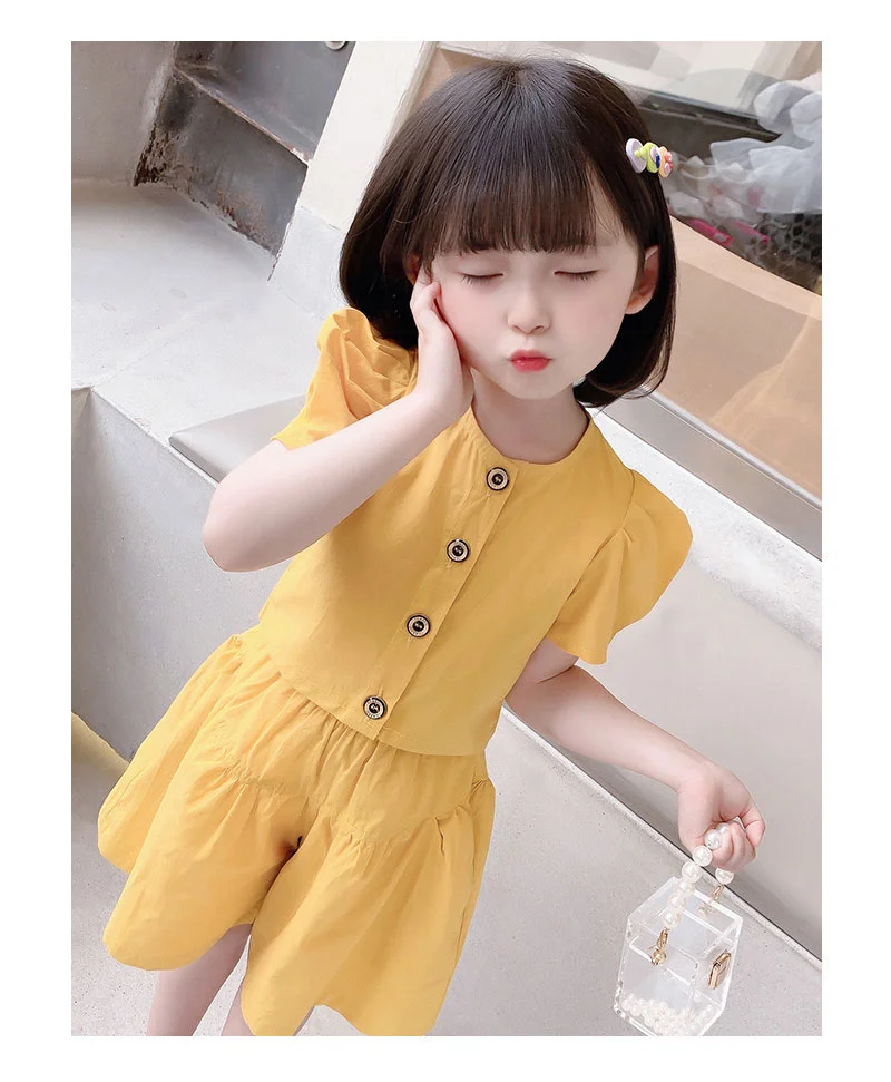 여아 유아 여름 퍼프 반팔 반바지 상하복 등원룩 상세4
