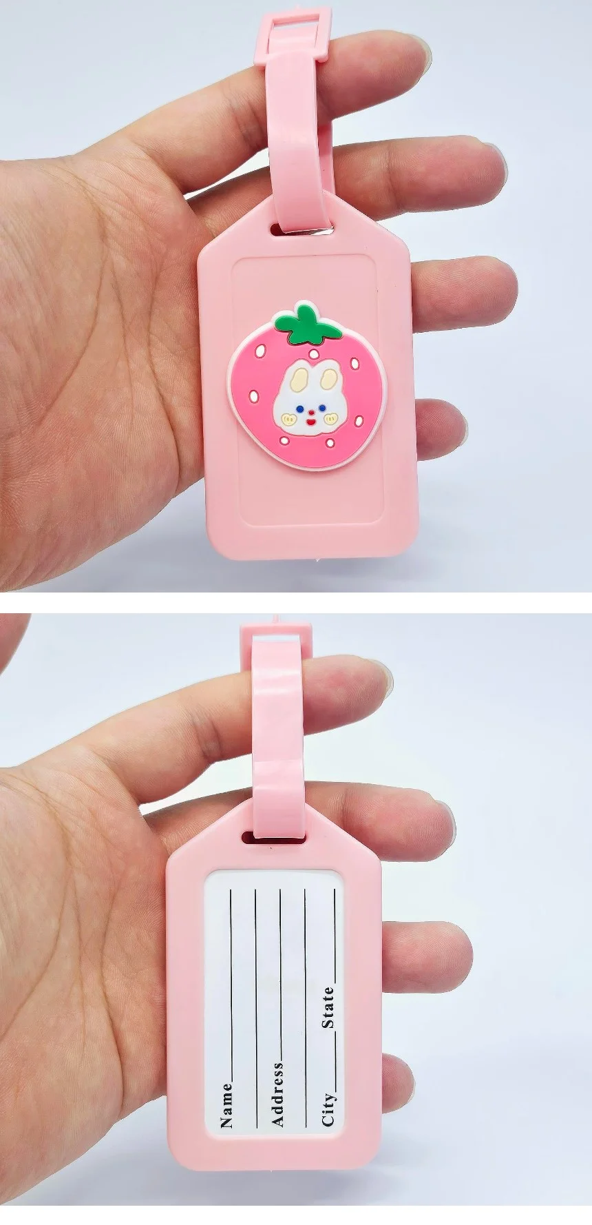 딸기토끼 캐리어 가방 이름표 네임택 러기지 꼬리표 상세4