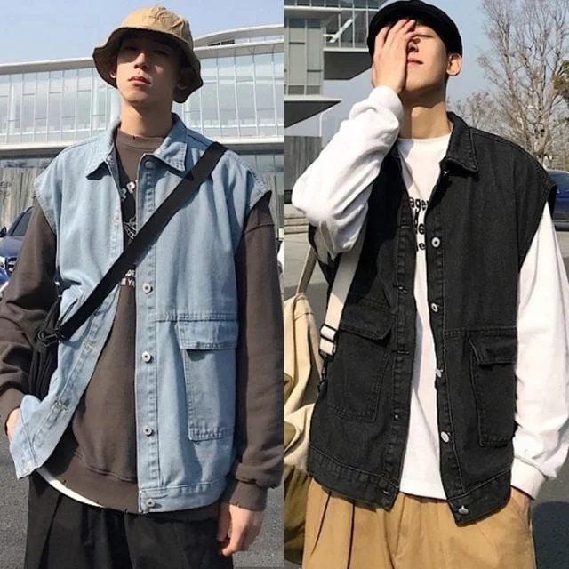 데님조끼 연청 흑청 청재킷 레트로룩 인섬26