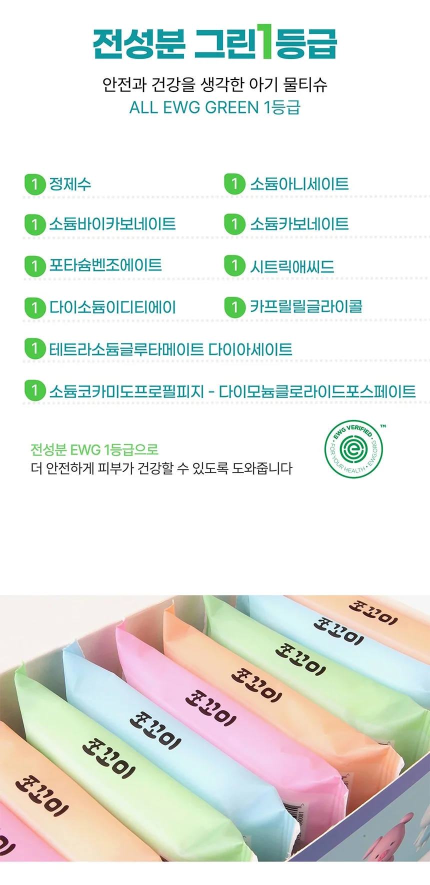 쪼꼬미 휴대용 미니 물티슈 60팩 평량55g 상세4