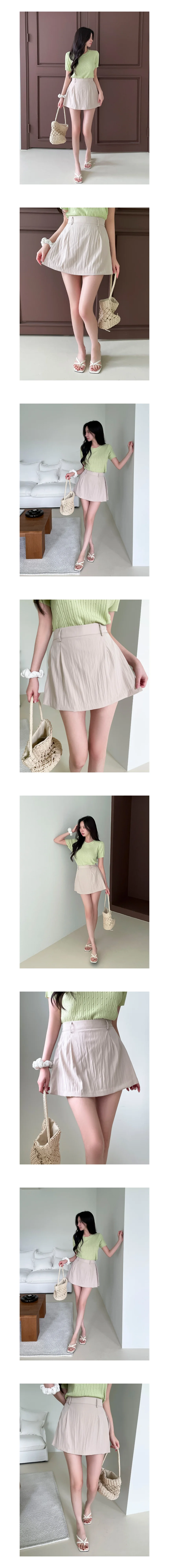 핀턱 반바지 A라인 치마 국산 페미닌룩 데일리룩 상세2