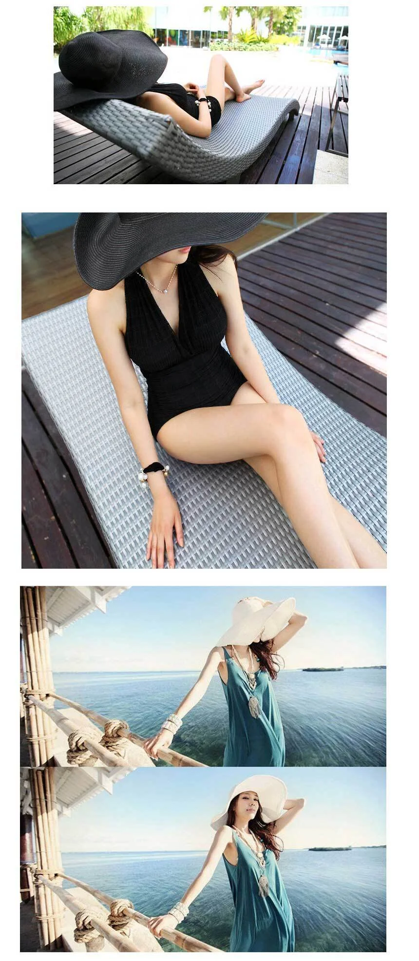 라피아햇 여성 여름 모자 비치햇 챙넓은 밀짚햇 상세3