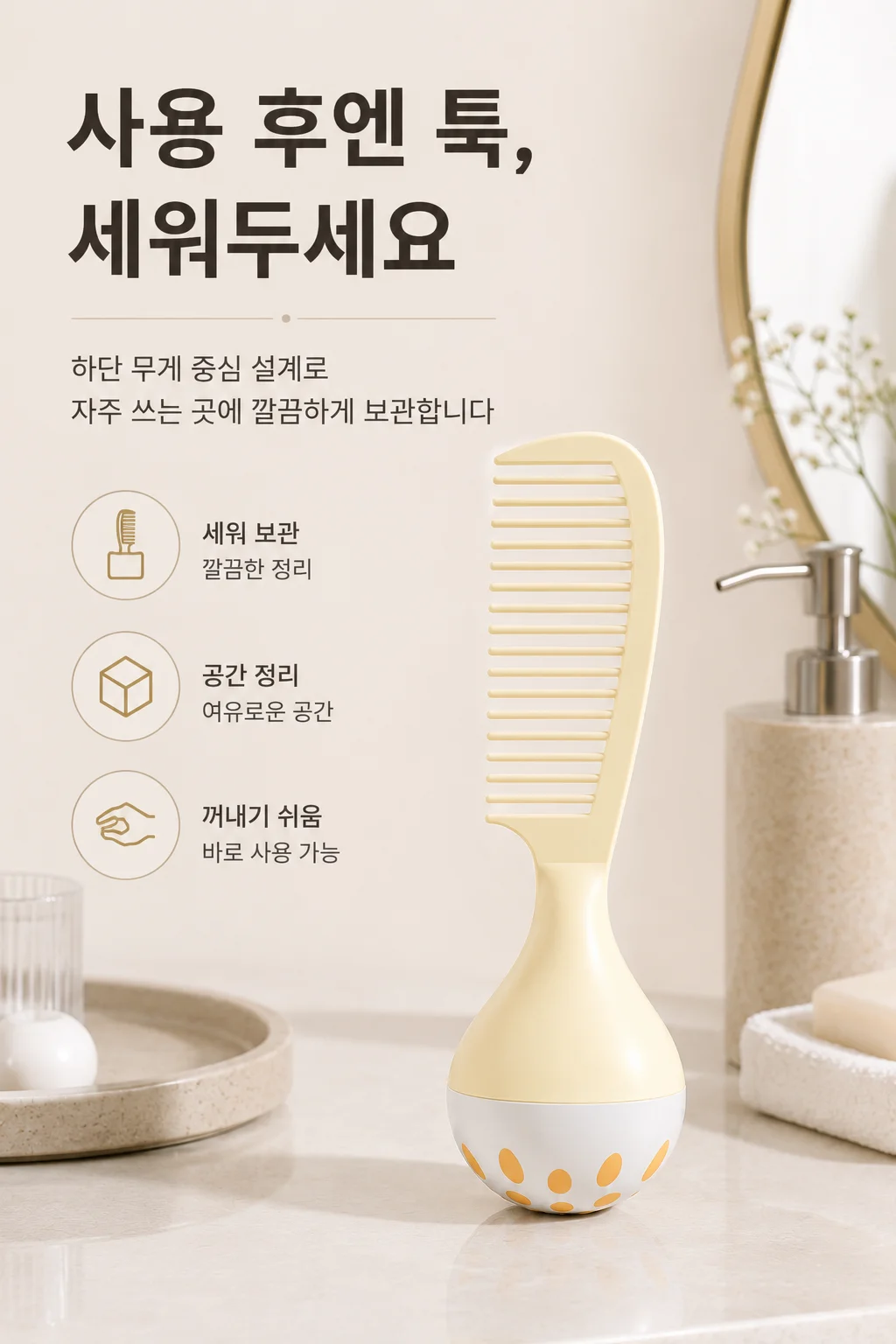 헤어브러쉬 오뚝이빗 빗 두피마사지 브러쉬 헤어빗 LP 상세3