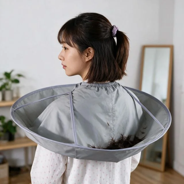 이발보 셀프 커트용 앞치마 미용 가운 헤어 커팅 보자기 성인 유아 머리 깎기용