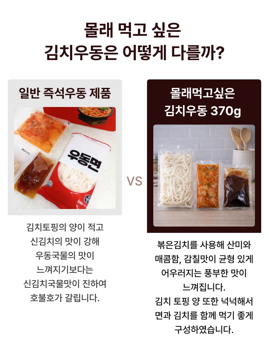 3분 간편 탱글 김치우동 370g x 9개 상세4
