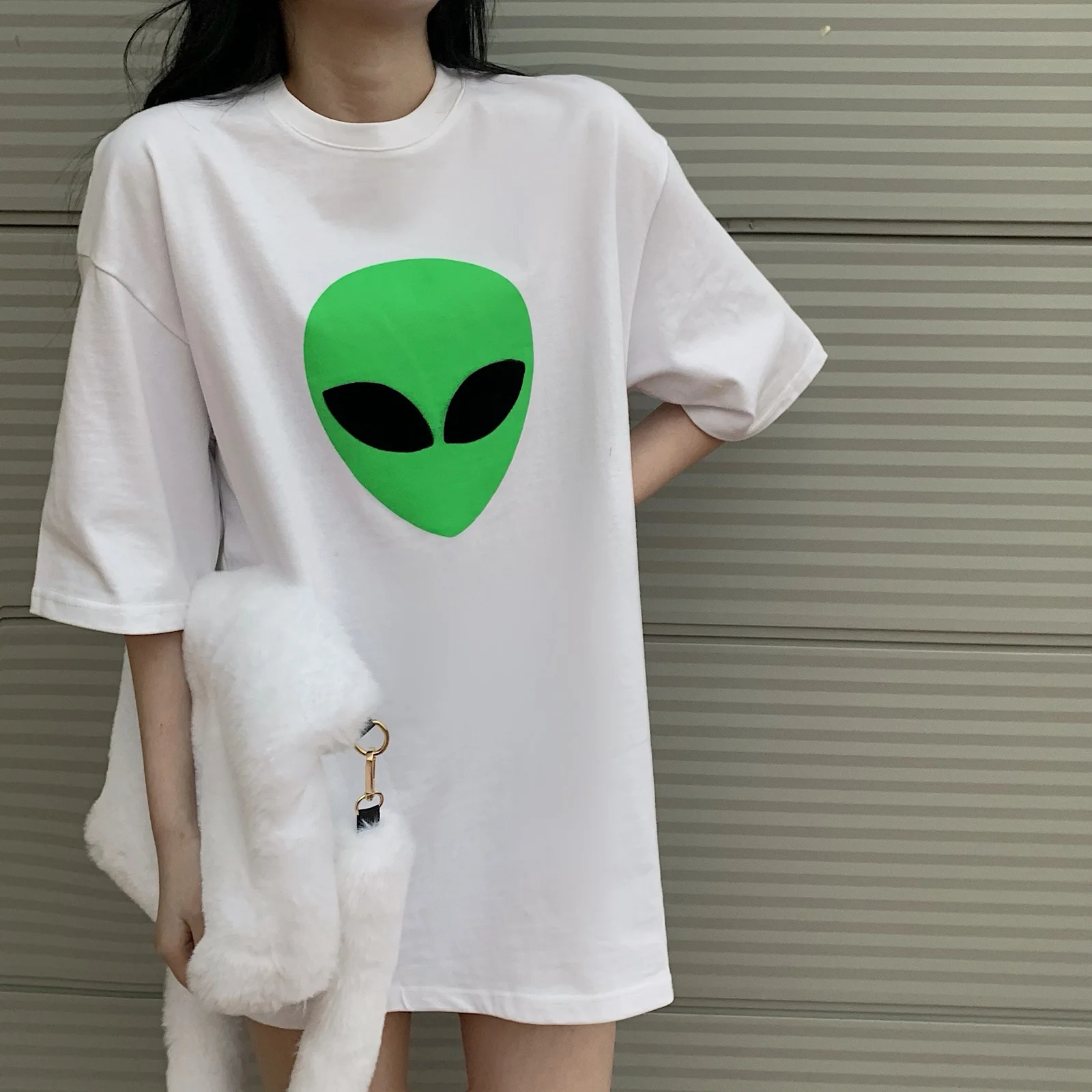 여성 오버핏 반팔 티셔츠 여자 루즈핏 면티 상의 상세3
