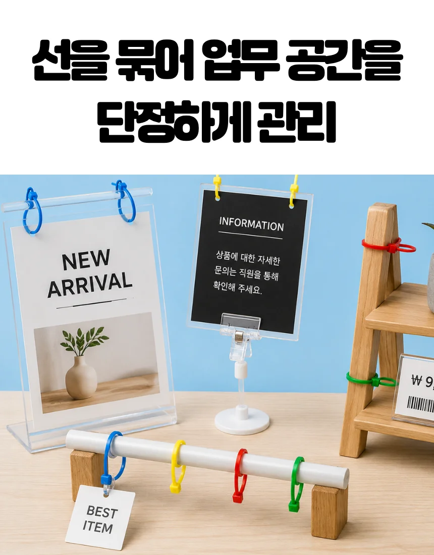컬러 전선정리 케이블타이 20cm 100개입 상세2