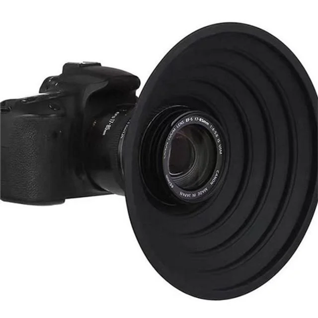 카메라 렌즈 후드 실리콘 렌즈 후드 접이식 휴대용 dslr 미러리스 스커트 커버 유연 악세사리 유리창