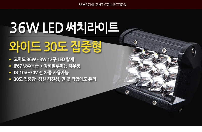 LED써치라이트 중형 차량작업등 서치등 LED작업등 상세2