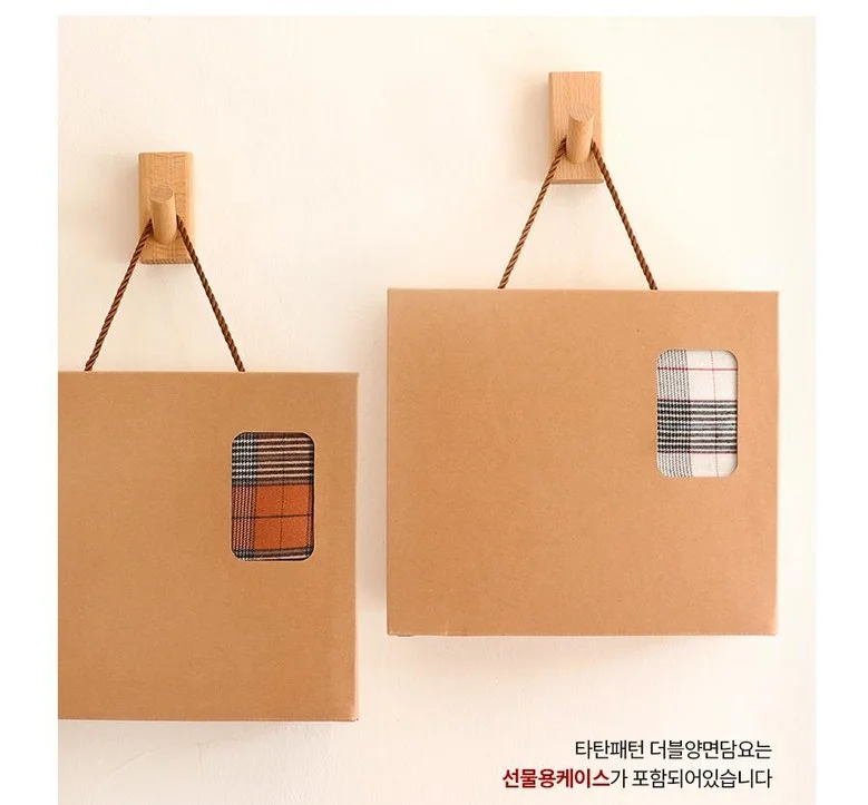 담요 무릎 항공 담요 타탄패턴 더블양면 상세4