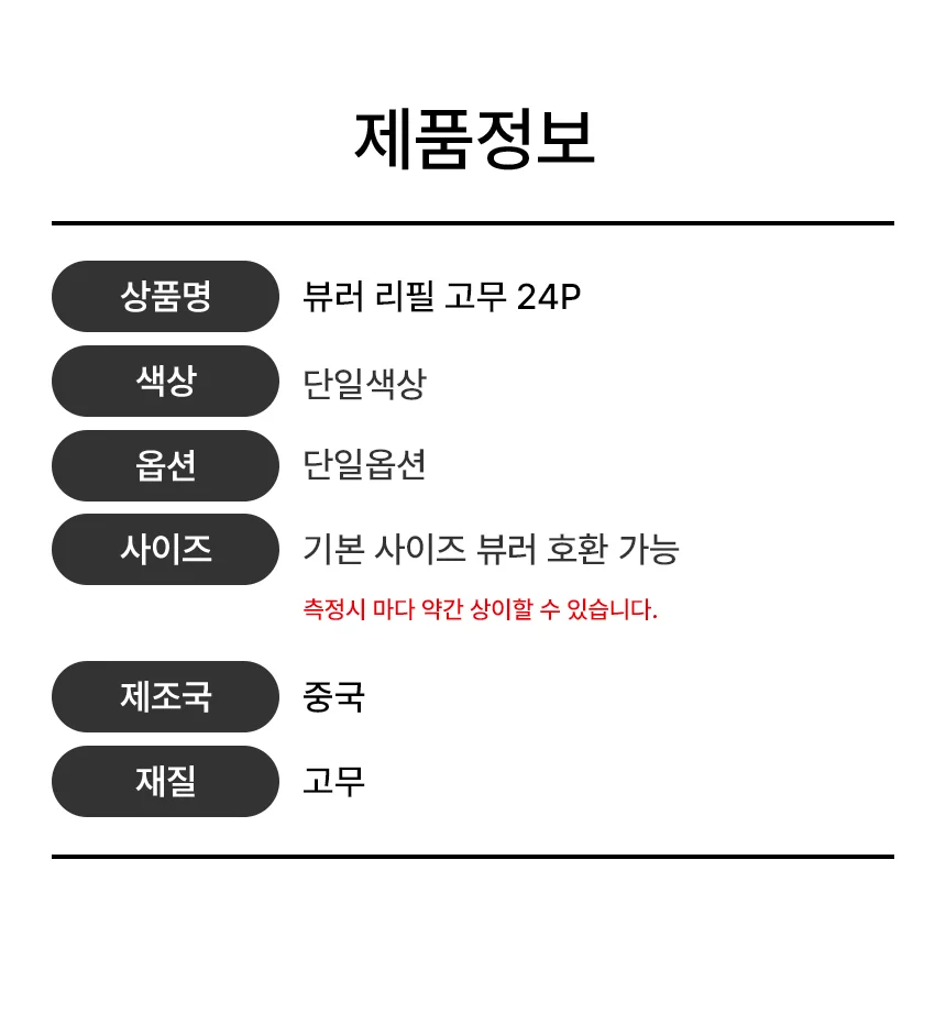 뷰러 리필고무 뷰러용 리필 패드 24개 상세2