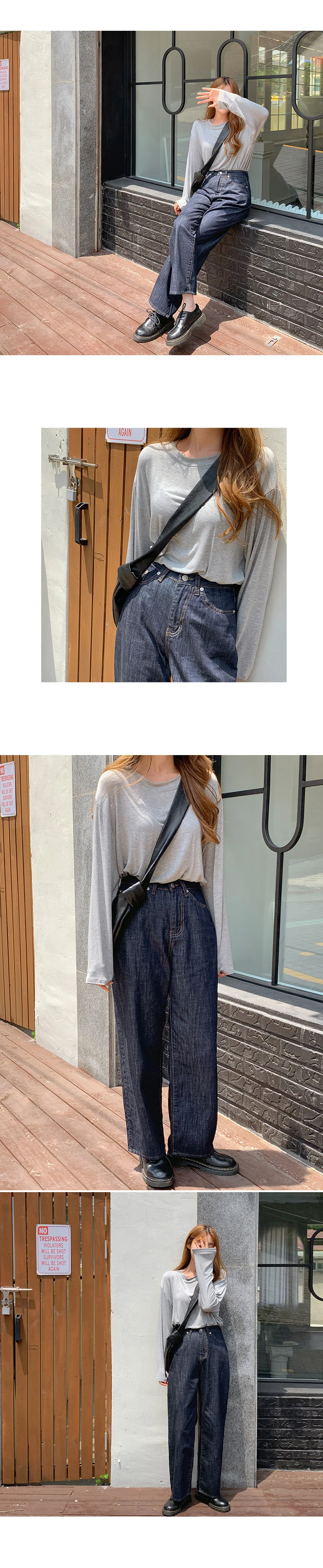 레이어드 여성 레이온 긴 팔 티 데일리 여성 루즈핏 티셔츠 상세2