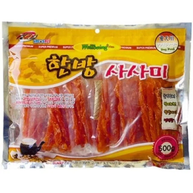 주황색육포 사사미 애견간식 강아지간식 강아지육포 수제 애견수제 500g 소간